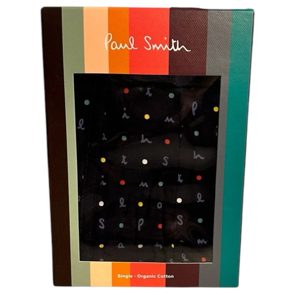 Paul Smith Mens Small Navy Blue Polka‎ Dot Boxer Briefs Organic Cotton
